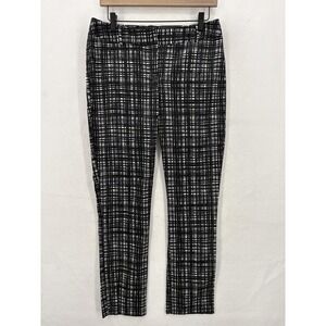 Apt 9 Pants Womens 6 Black White Modern Fit Straight Leg Stretch Career Workwear